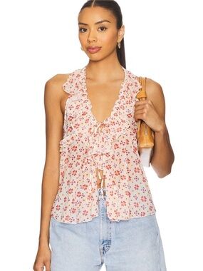 NWT Free People Pinkish Orange Fearless Knit Tank